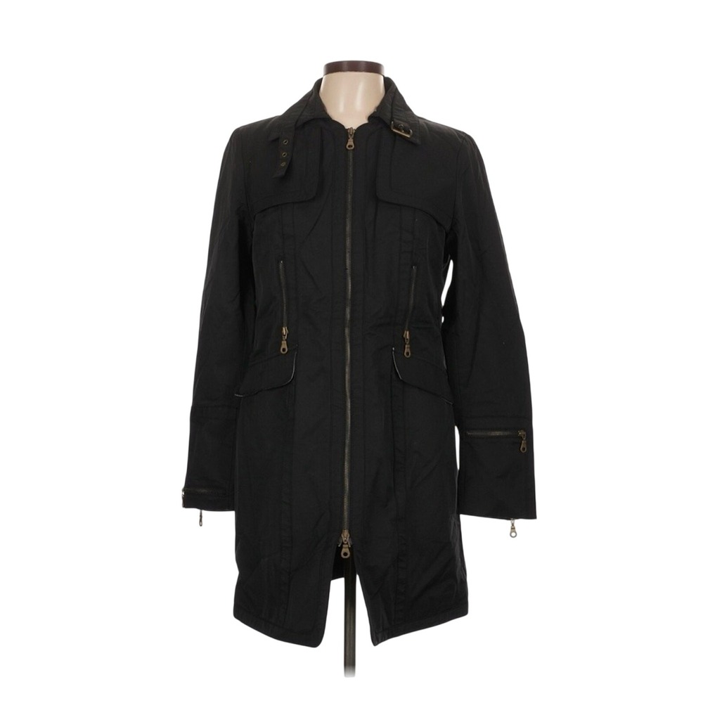 Laundry by Shelli Segal Utility Parka Jacket Womens L Black‎ Excellent Zip Coat
